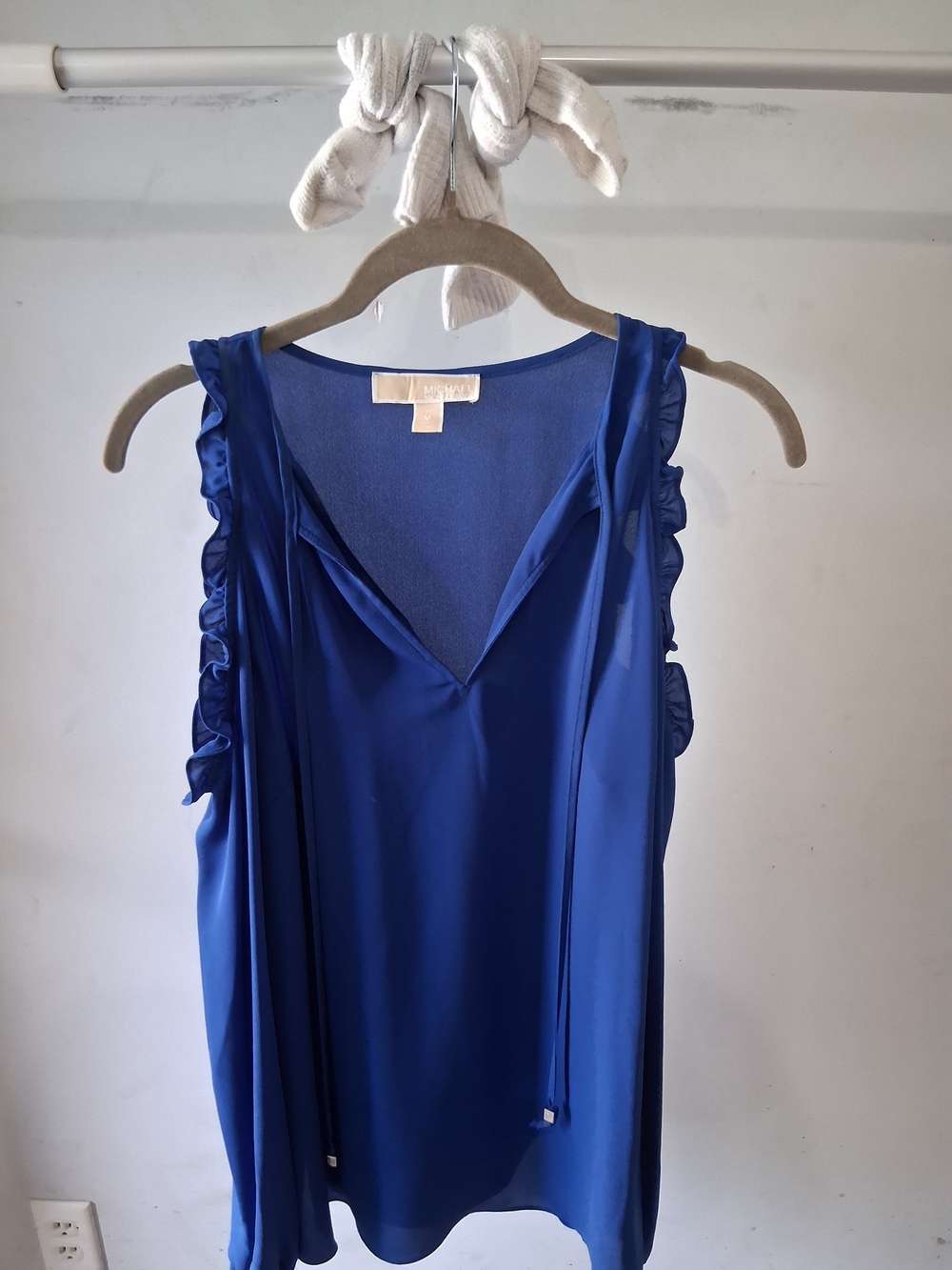 Michael Kors Cobalt Blue V-Neck Sleeveless Top